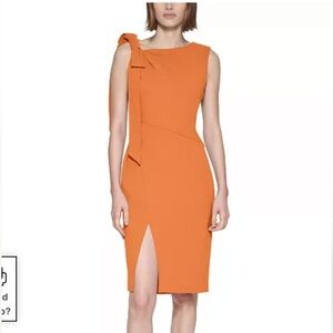 Calvin Klein Orange/Rust Bow Dress